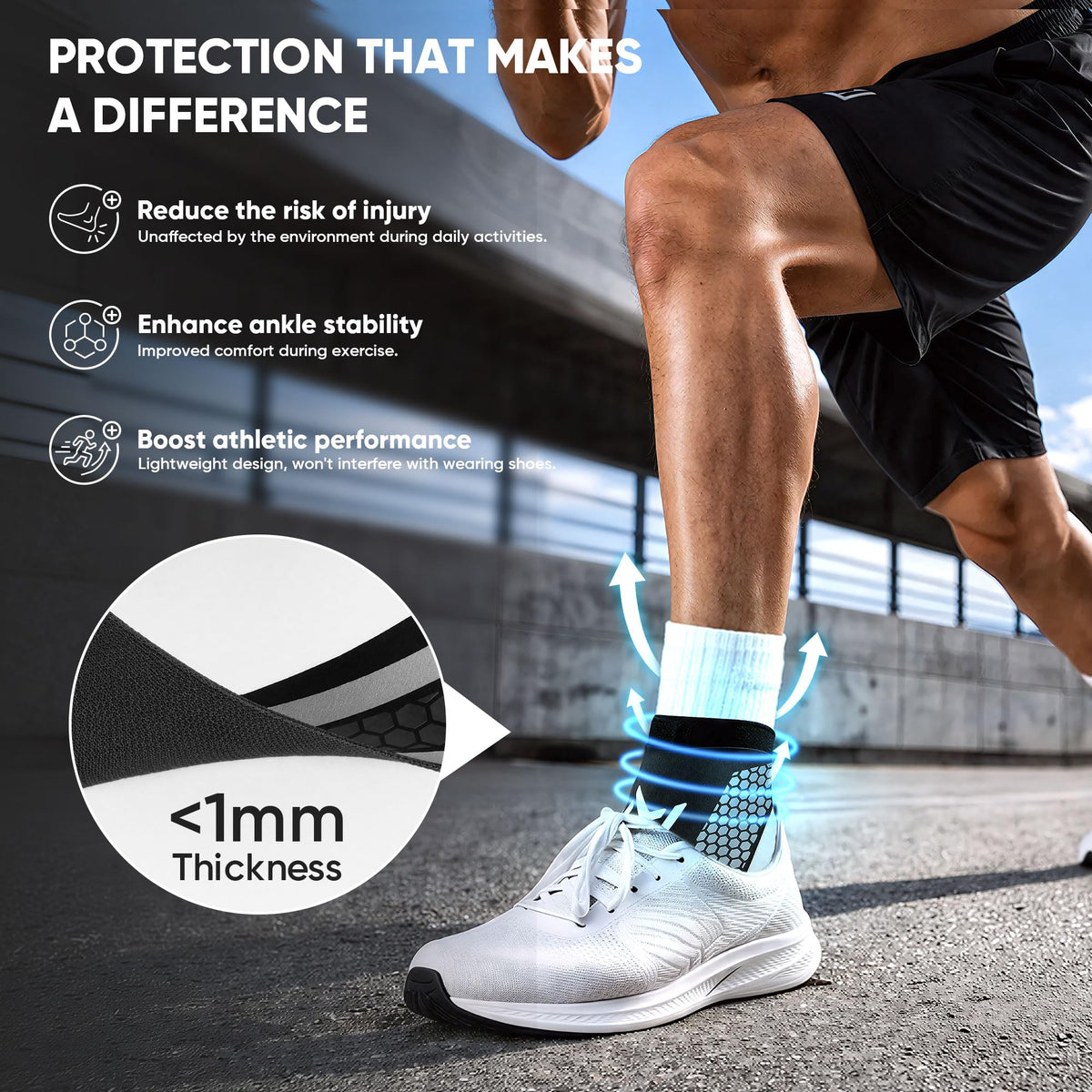 Qiknuny 2 Pack Ankle Brace Compression Support for Men Women, Adjustable Lace-Up Ankle Stabilizer with Straps, Breathable Support for Running, Basketball, Gym, Sprained Ankle & Daily Use, Purple