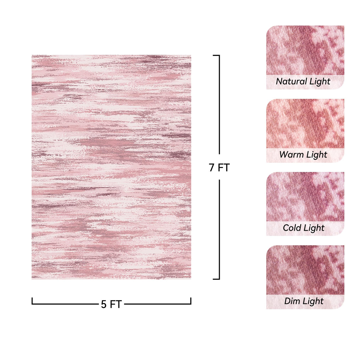 tchdio Pink Rug-5x7 Area Rugs for Living Room, Ultra Soft Washable Rugs for Bedroom Non Slip Nursery Rug, Kids Rug Playroom Carpet for Bedroom, Pink