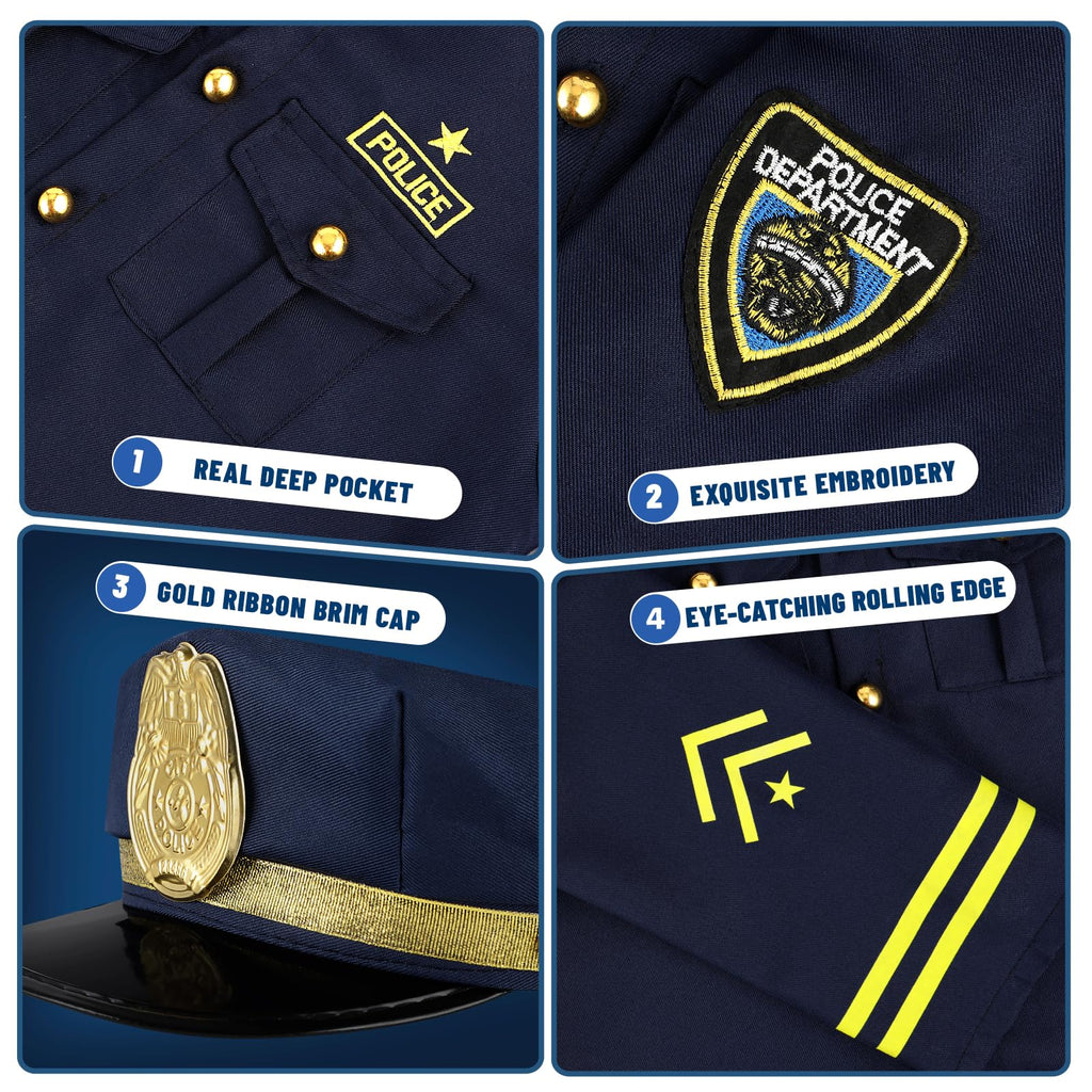 GIFTINBOX Police Costume for Kids, Kids Police Officer Costume Boys Girls