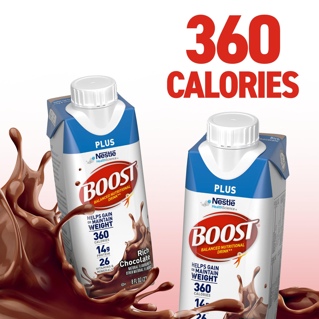 BOOST Plus Ready to Drink Nutritional Drink, Rich Chocolate, 24 Pack