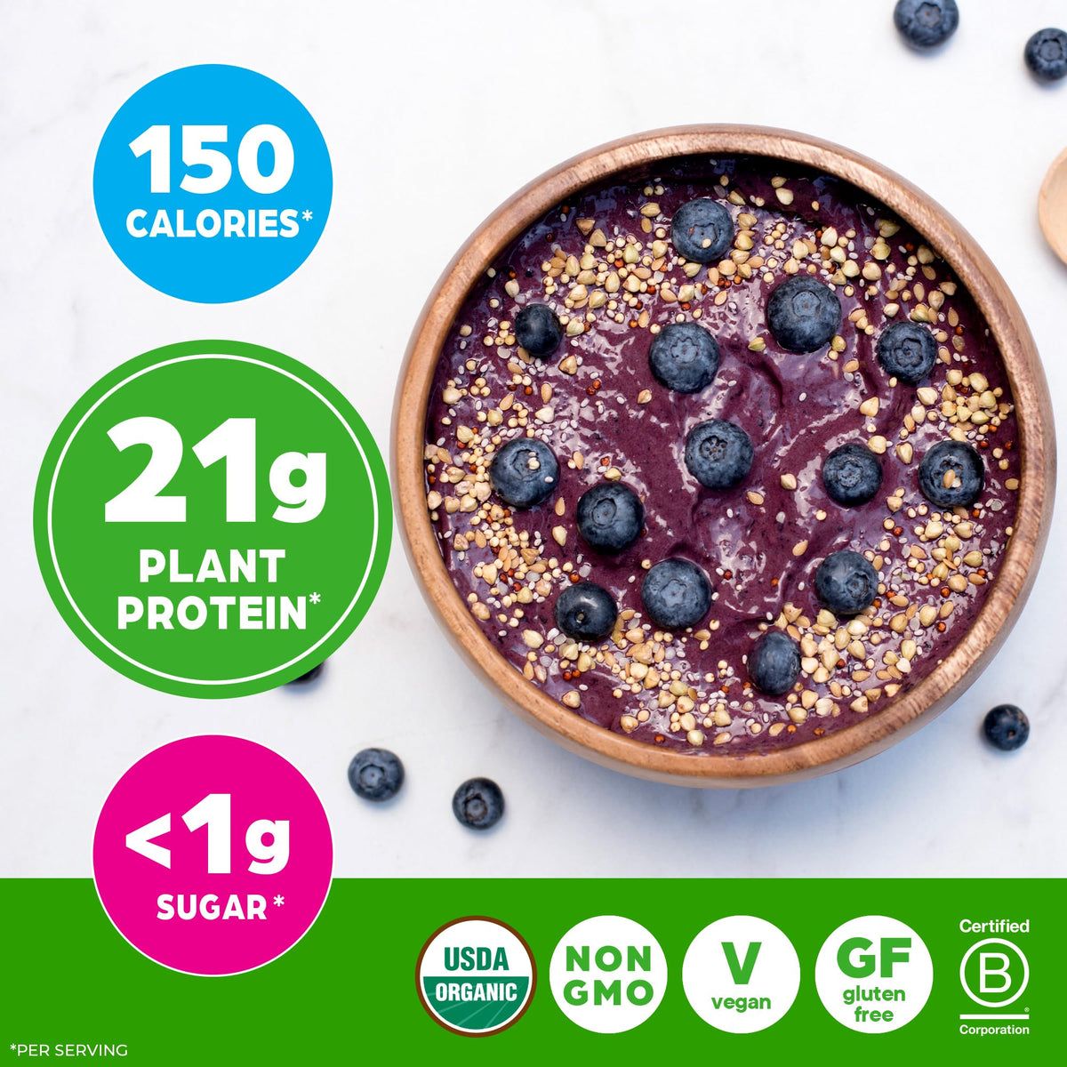 Orgain Organic Vegan 21g Protein Powder, Vanilla Bean, 2.03 lb