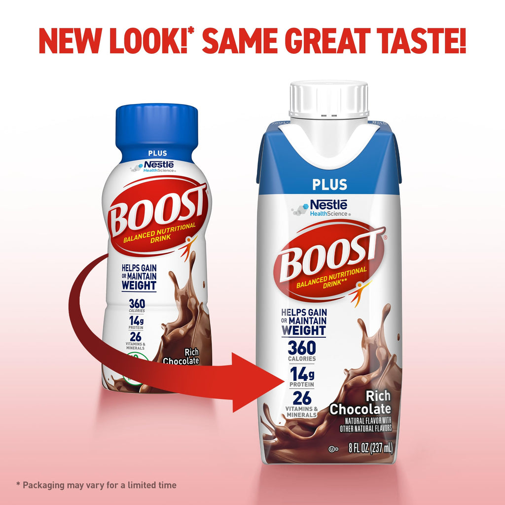 BOOST Plus Ready to Drink Nutritional Drink, Rich Chocolate, 24 Pack