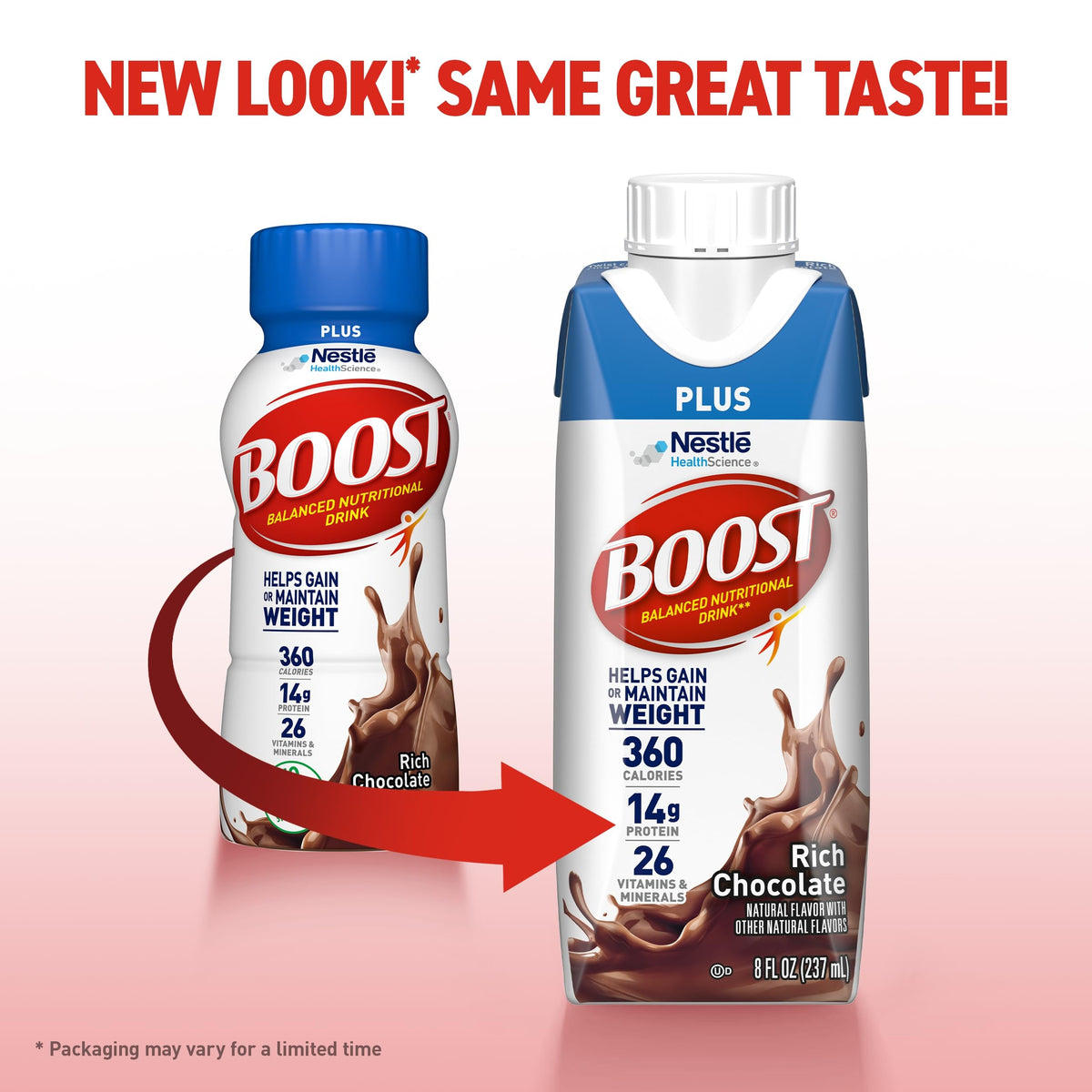 BOOST Plus Ready to Drink Nutritional Drink, Rich Chocolate, 24 Pack