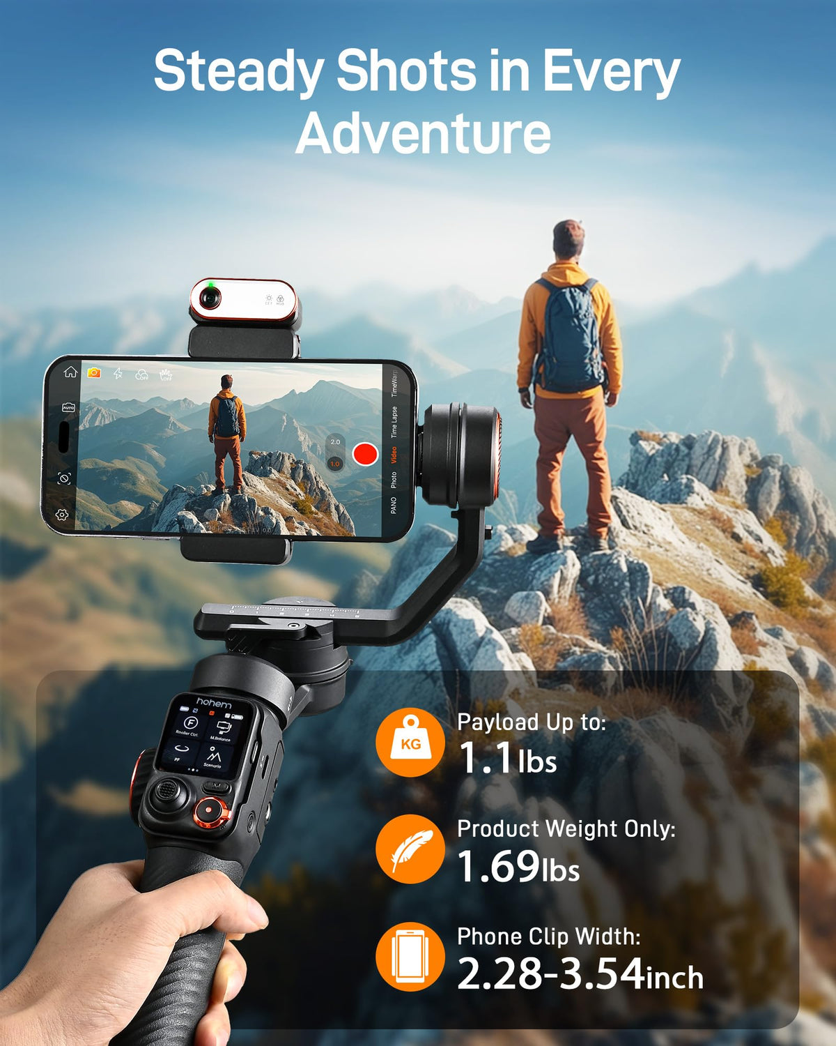 hohem iSteady M7 Gimbal Stabilizer for iPhone & Android, 3-Axis Gimbal
