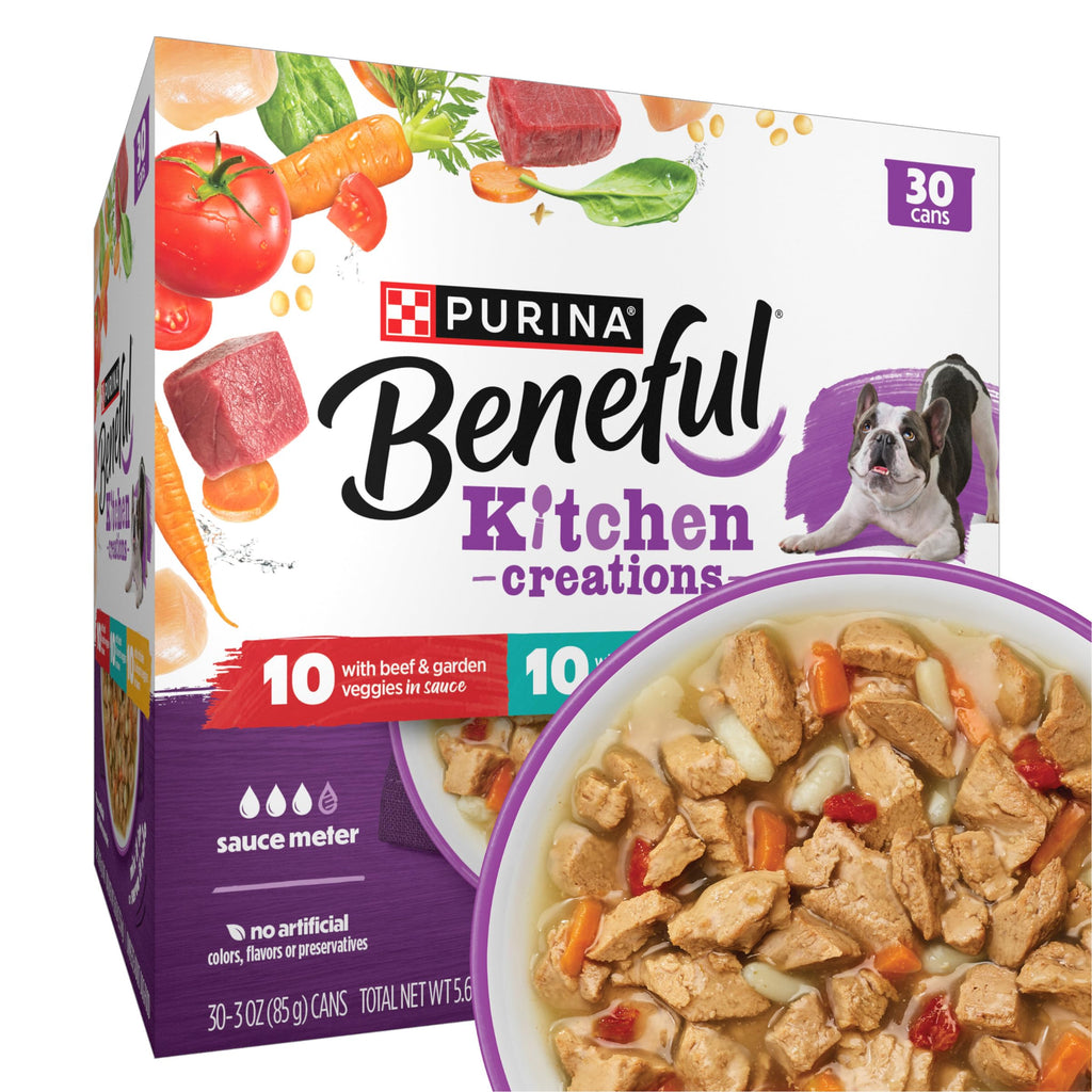 Purina Beneful Kitchen Creations Wet Dog Food Variety Pack, (30) 3 oz Cans
