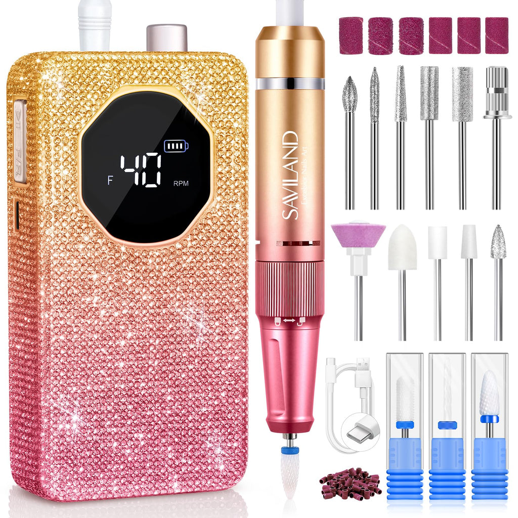 SAVILAND Electric Nail Drill 30S Fast Removal 40000RPM for Acrylic Nails