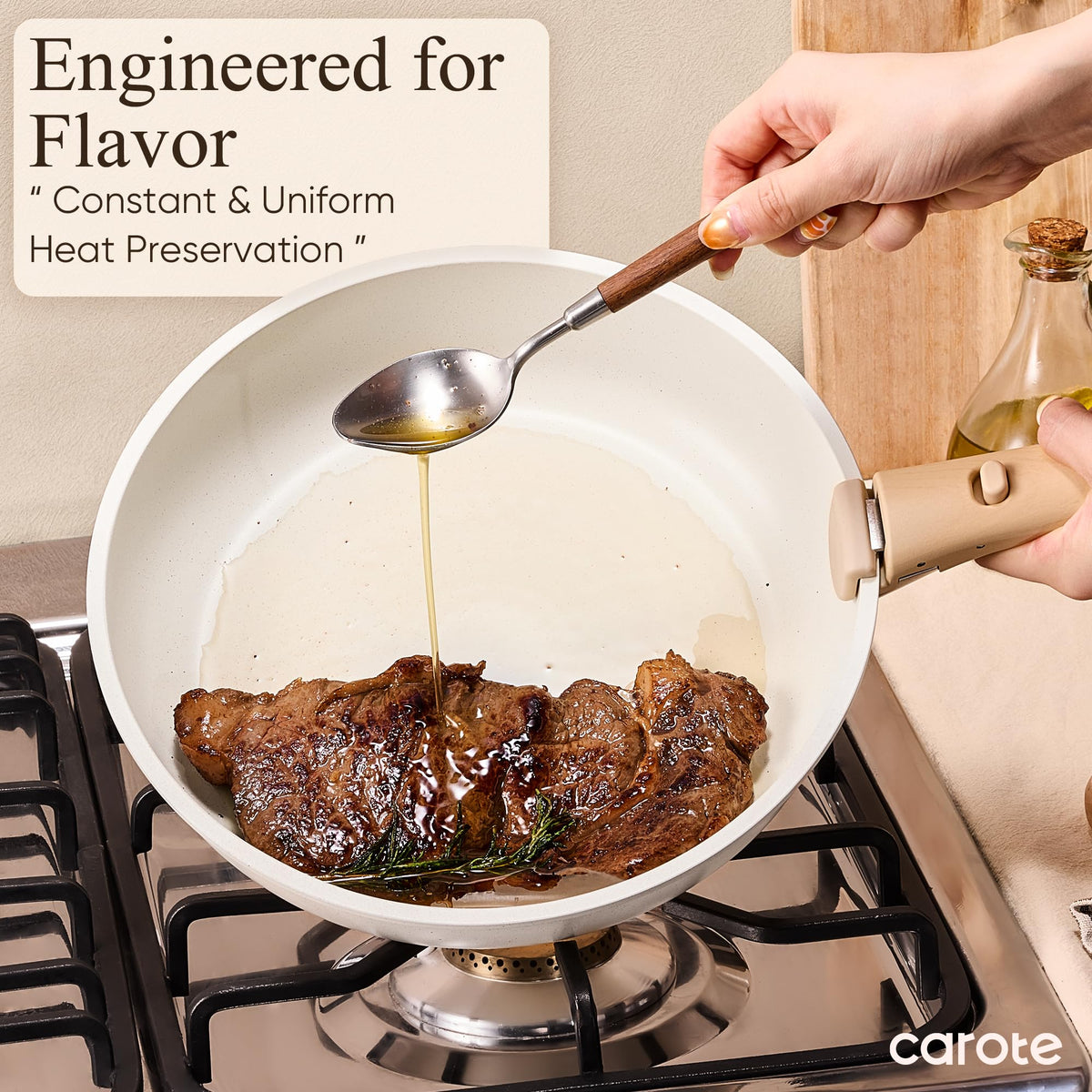 CAROTE 26pcs Pots and Pans Set Non Stick, Cookware Set Detachable Handle