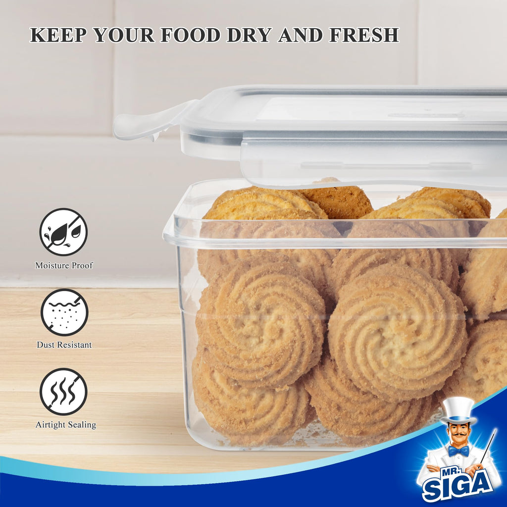 MR.SIGA 12 Pack Airtight Food Storage Container Set for Pantry Organization