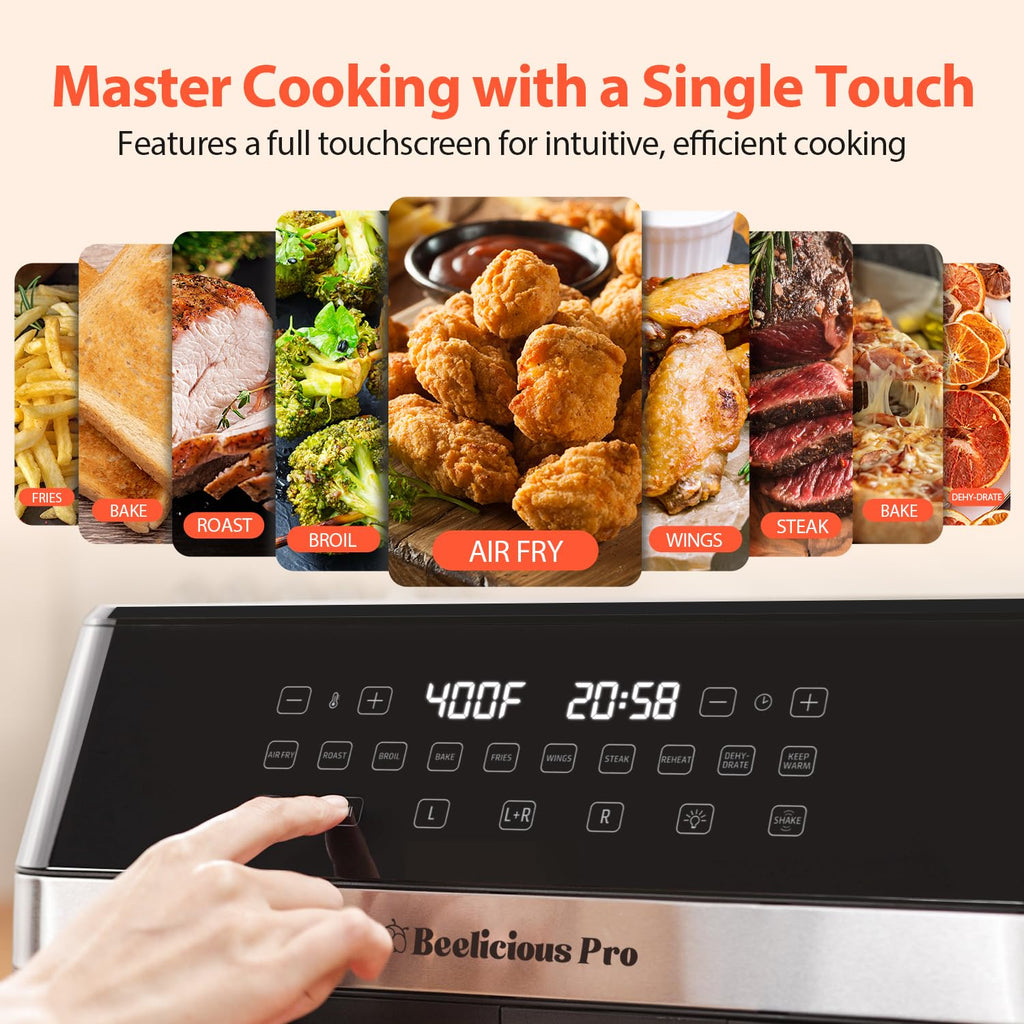12QT Large Dual Air Fryer, 10-in-1 with SyncCook, ProTemp & UltraCrisp Tech