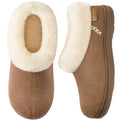 EverFoams Womens Microsuede Slippers Indoor Outdoor Tan,7-8 US