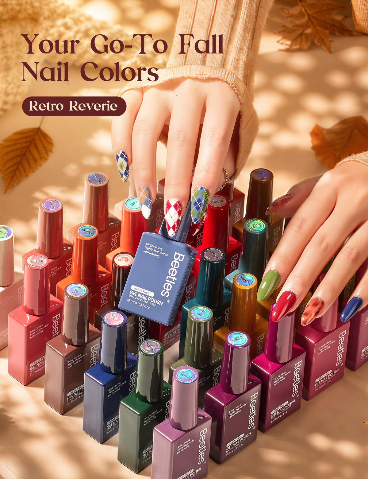 Beetles Retro Reverie Gel Polish Box, Beetles Fall Nails Hema-Free