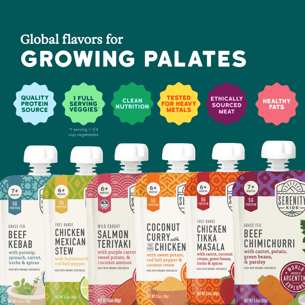 Serenity Kids World Explorers Organic Baby Food Pouches, 3.5 Oz, 18 Pack