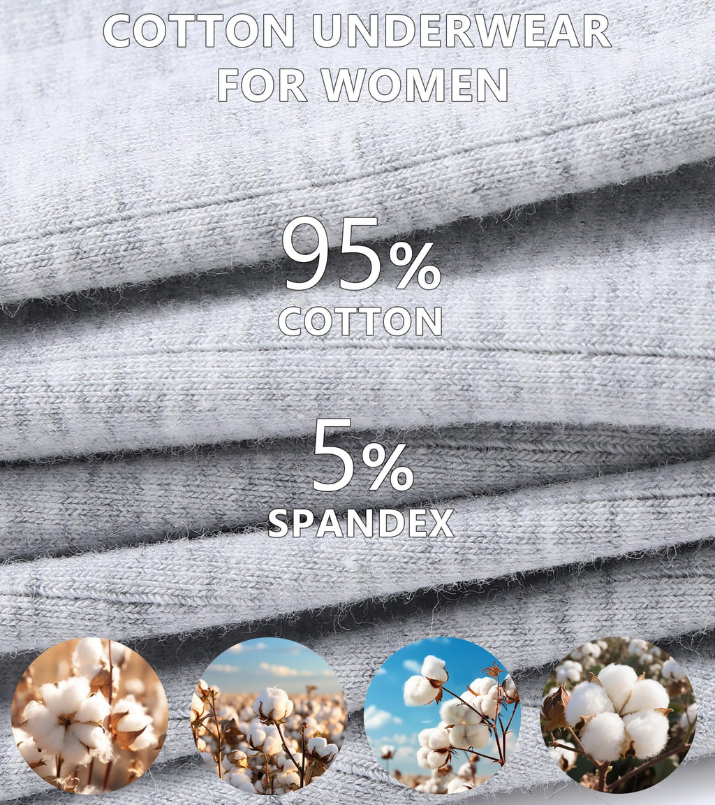 SIONCY 9 Pack Boy Shorts Underwear for Women Cotton Boxer Briefs, L