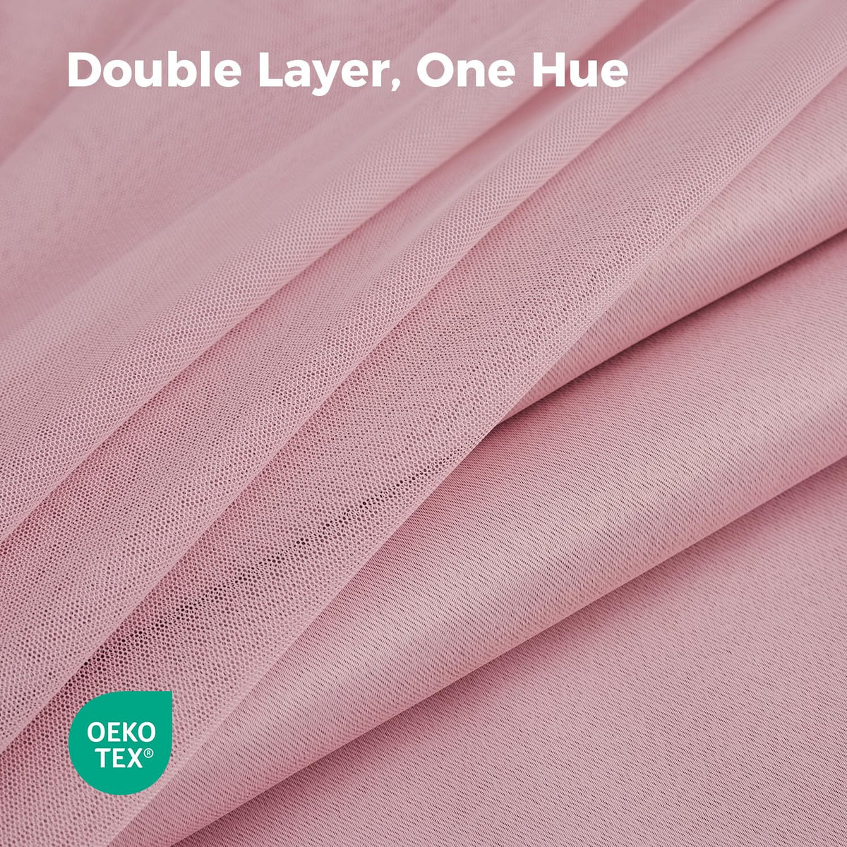 Swandream 100% Blackout Curtains for Bedroom, Double Layer Pink 84" L