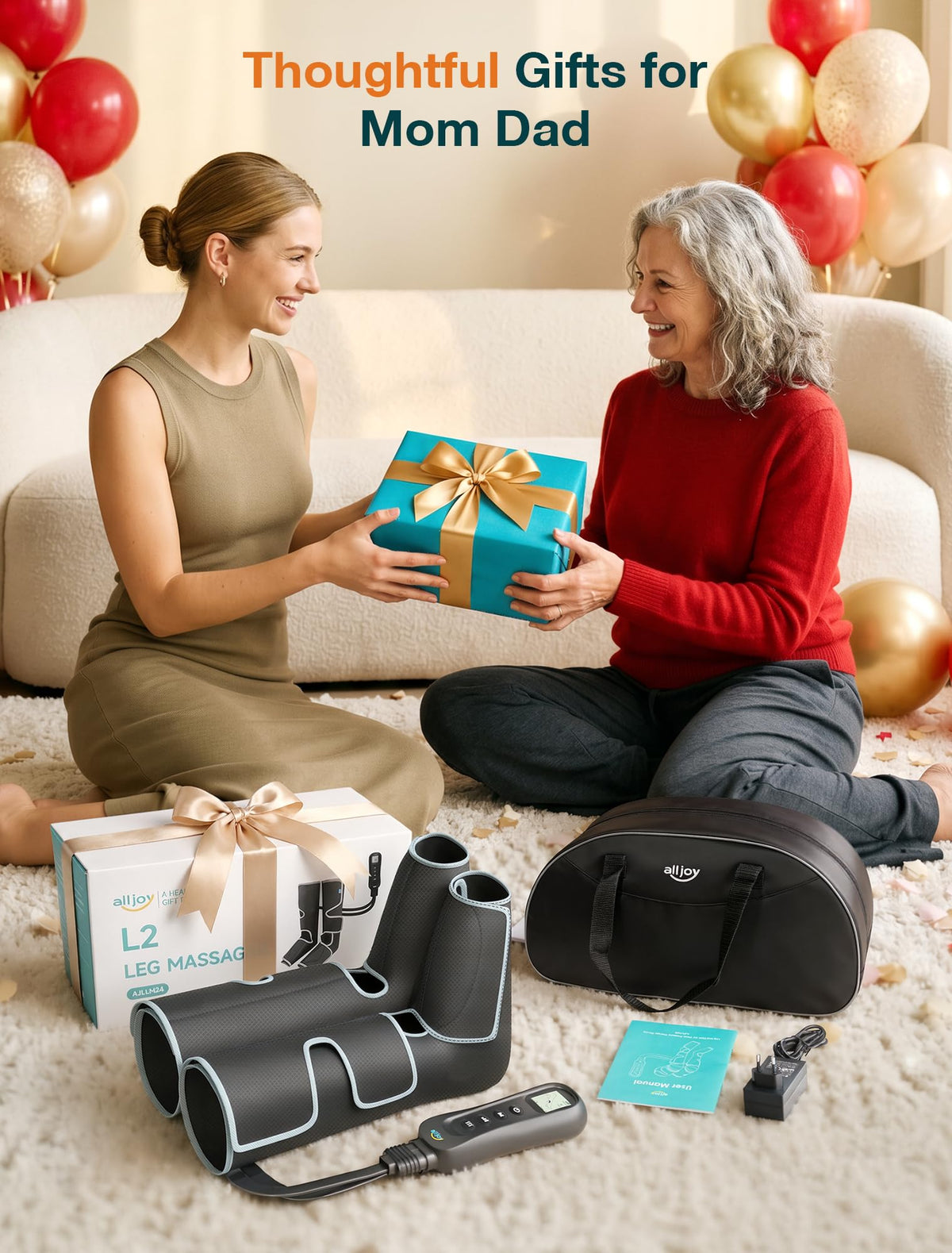 ALLJOY Leg Massager for Circulation and Pain Relief FSA,Gifts for Men Women