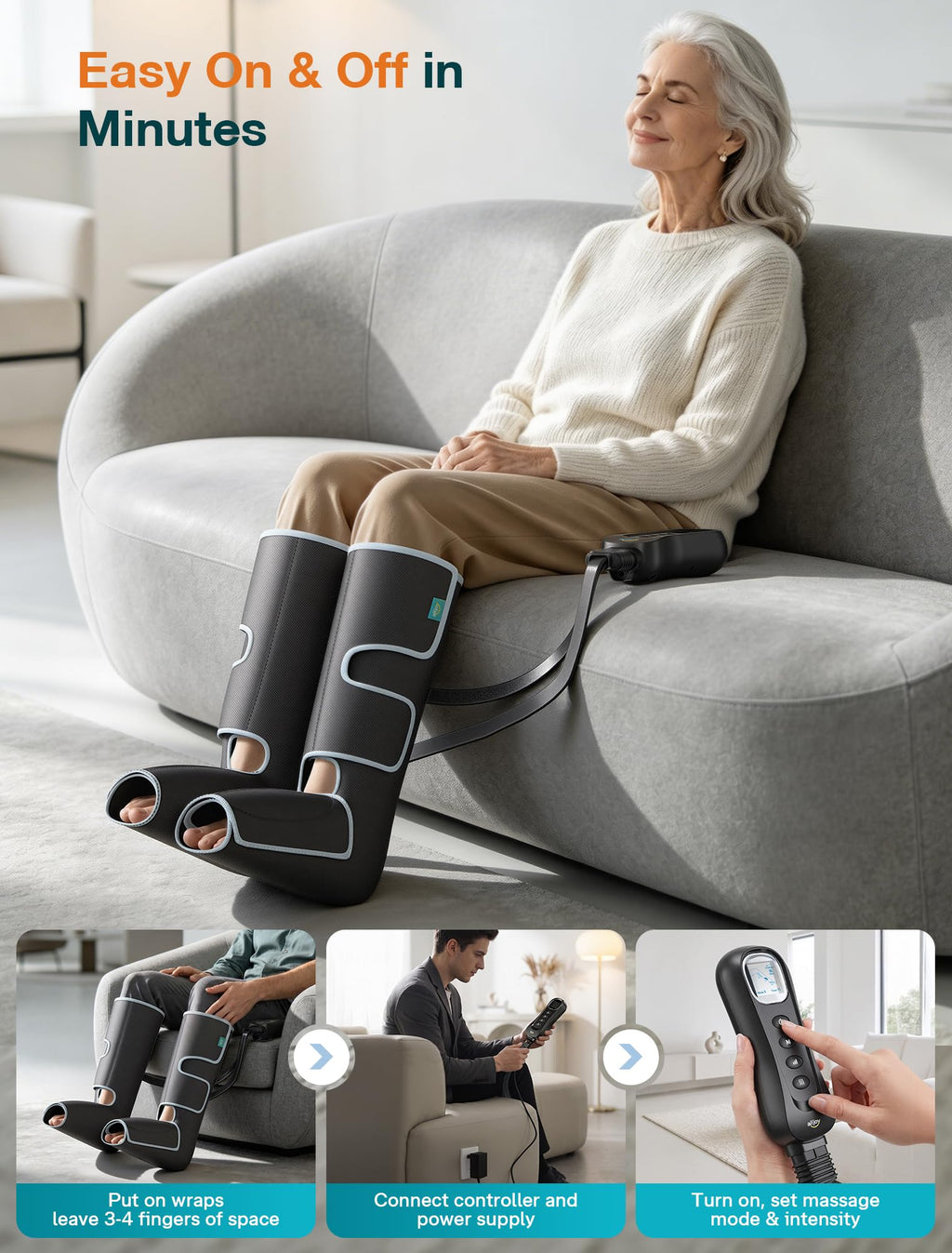ALLJOY Leg Massager for Circulation and Pain Relief FSA,Gifts for Men Women