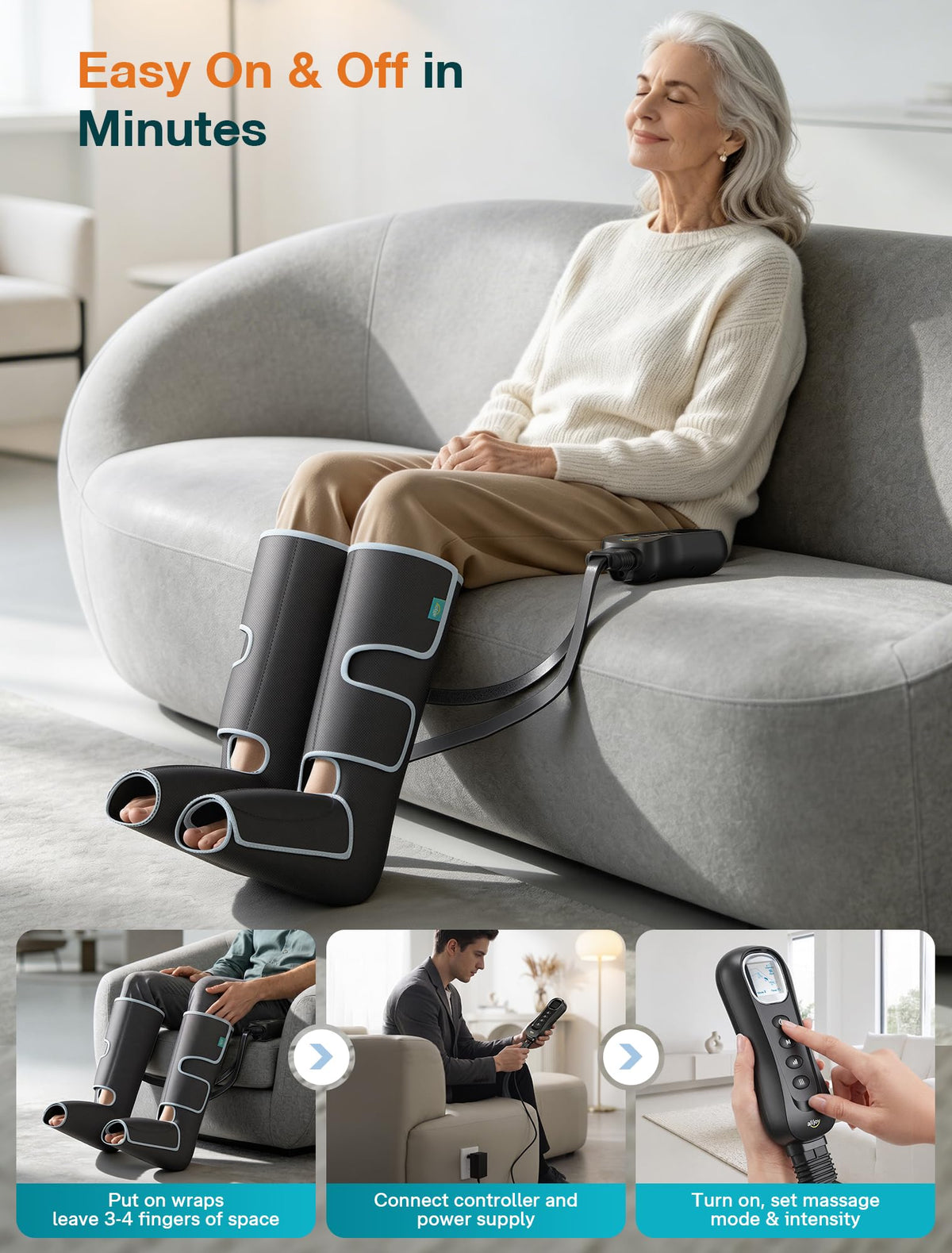 ALLJOY Leg Massager for Circulation and Pain Relief FSA,Gifts for Men Women