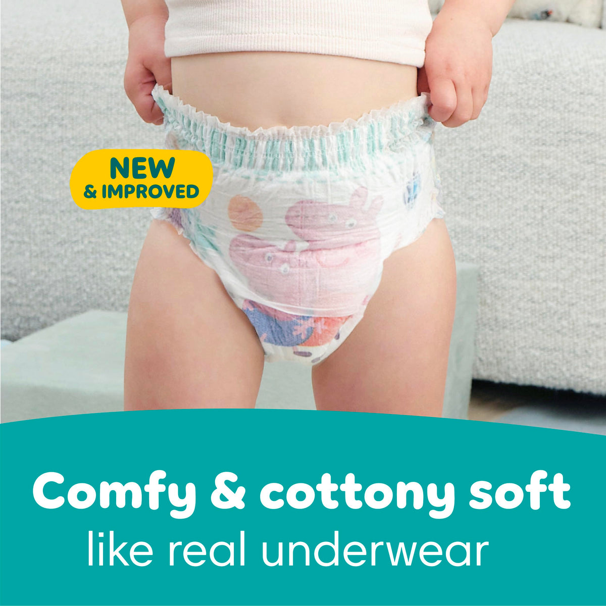 Easy Ups Girls & Boys Potty Training Pants, Size 4 (2T-3T), 140 Count, Peppa Pig Absorbent Pull Up Training Underwear, Up to 100% Leakproof Day and Night, Hypoallergenic
