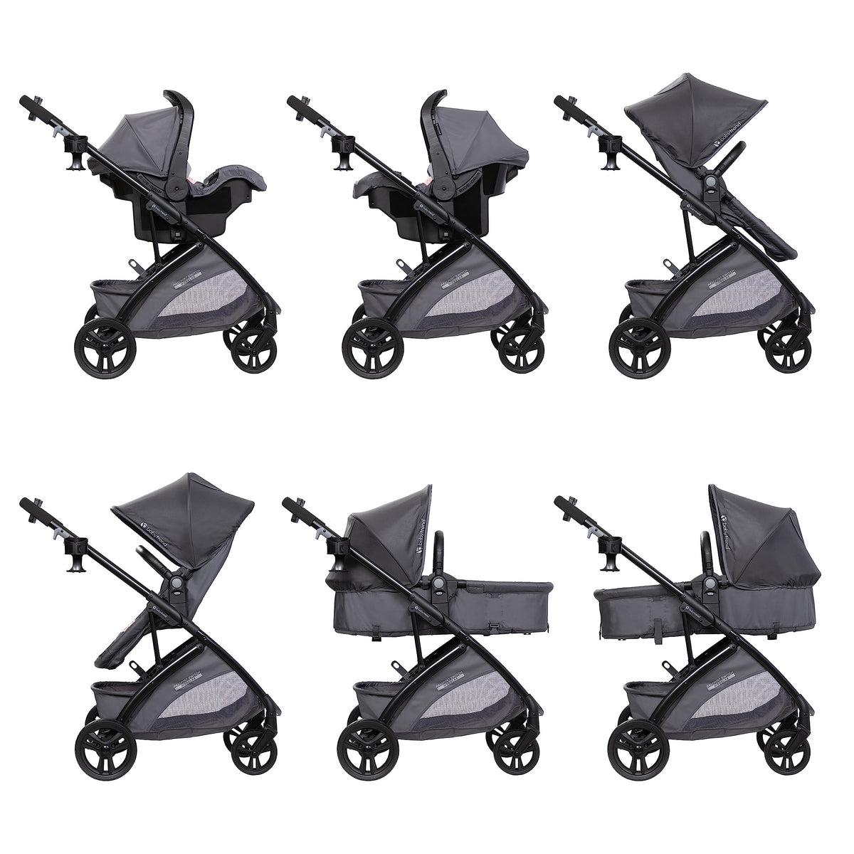 Baby Trend Passport® Switch 6-in-1 Modular Stroller Travel System with EZ-Lift™ Plus Infant Car Seat, Dash Pink