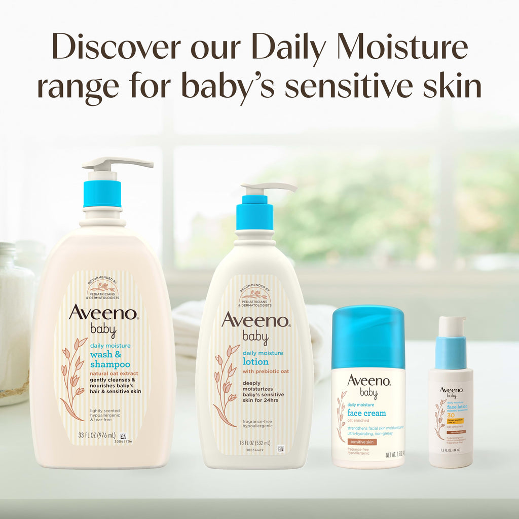 Aveeno Baby Daily Moisture Body Wash & Shampoo with Oat Extract, 33 fl. oz