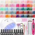 COSCELIA 53pcs Gel Nail Polish Kit with U V light Drill 35 Color Gel Polish