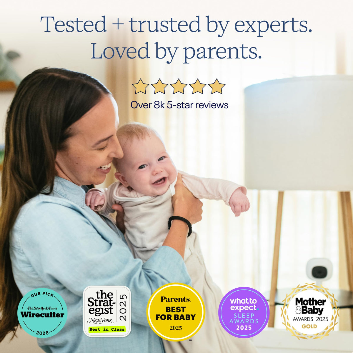 Nanit Smart Baby Video Monitor - Camera & Floor Stand - 1080p Wi-Fi Camera