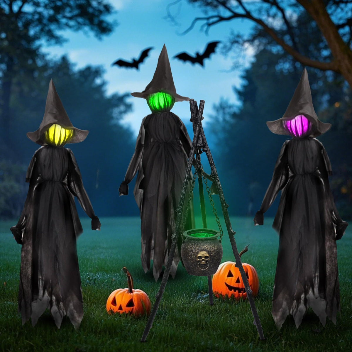 winemana 3 Pack Halloween Decorations Outdoor Halloween Witches Decor, 6FT