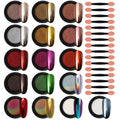 Artdone 16 Jars Chrome Nail Powder Dip Kit Magic White Pearl Gold Mirror