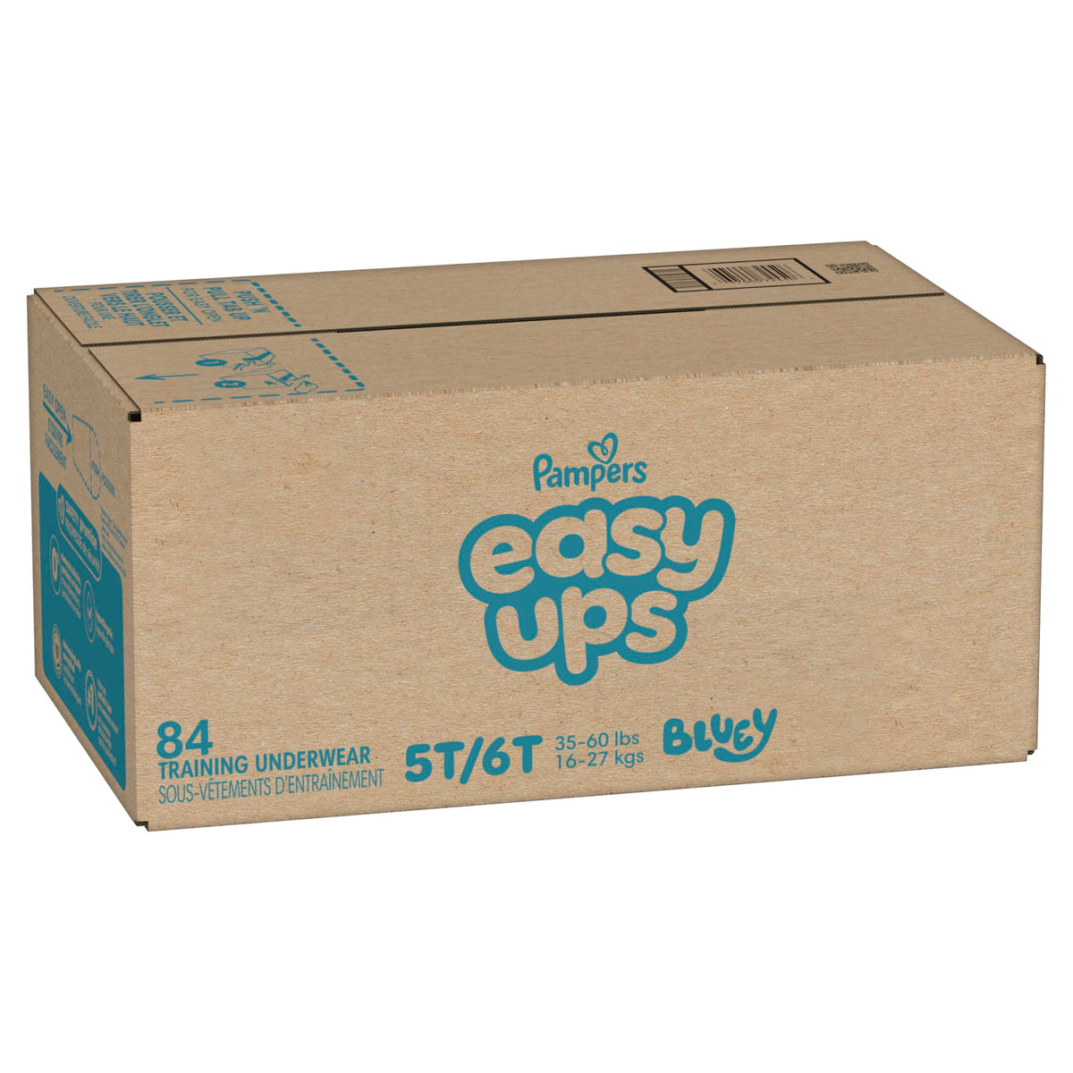 Easy Ups Girls & Boys Potty Training Pants, Size 7 (5T-6T), 84 Count, Bluey Absorbent Pull Up Training Underwear, Up to 100% Leakproof Day and Night, Hypoallergenic