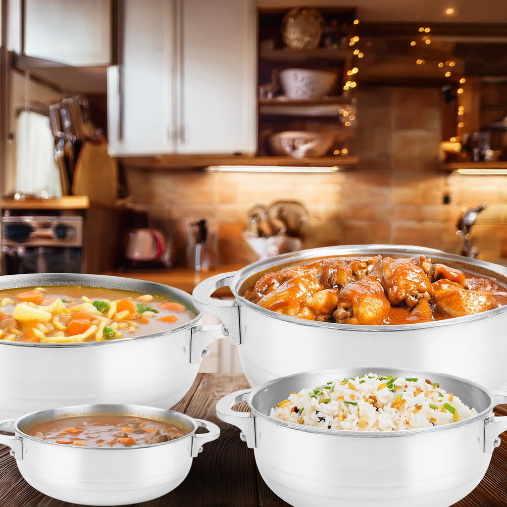 Alpine Cuisine 8-Piece Nonstick Aluminum Caldero Cookware Set with Lids | Includes 2 Qt, 3.5 Qt, 7 Qt, 13 Qt Pots | Ideal for Stews, Soups, & Rice