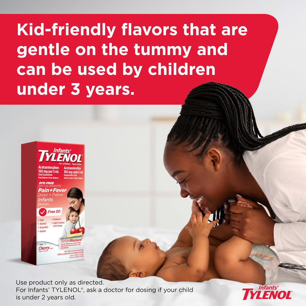 Infants' Tylenol Acetaminophen Oral Suspension, Dye-Free, Cherry, 2 fl. oz