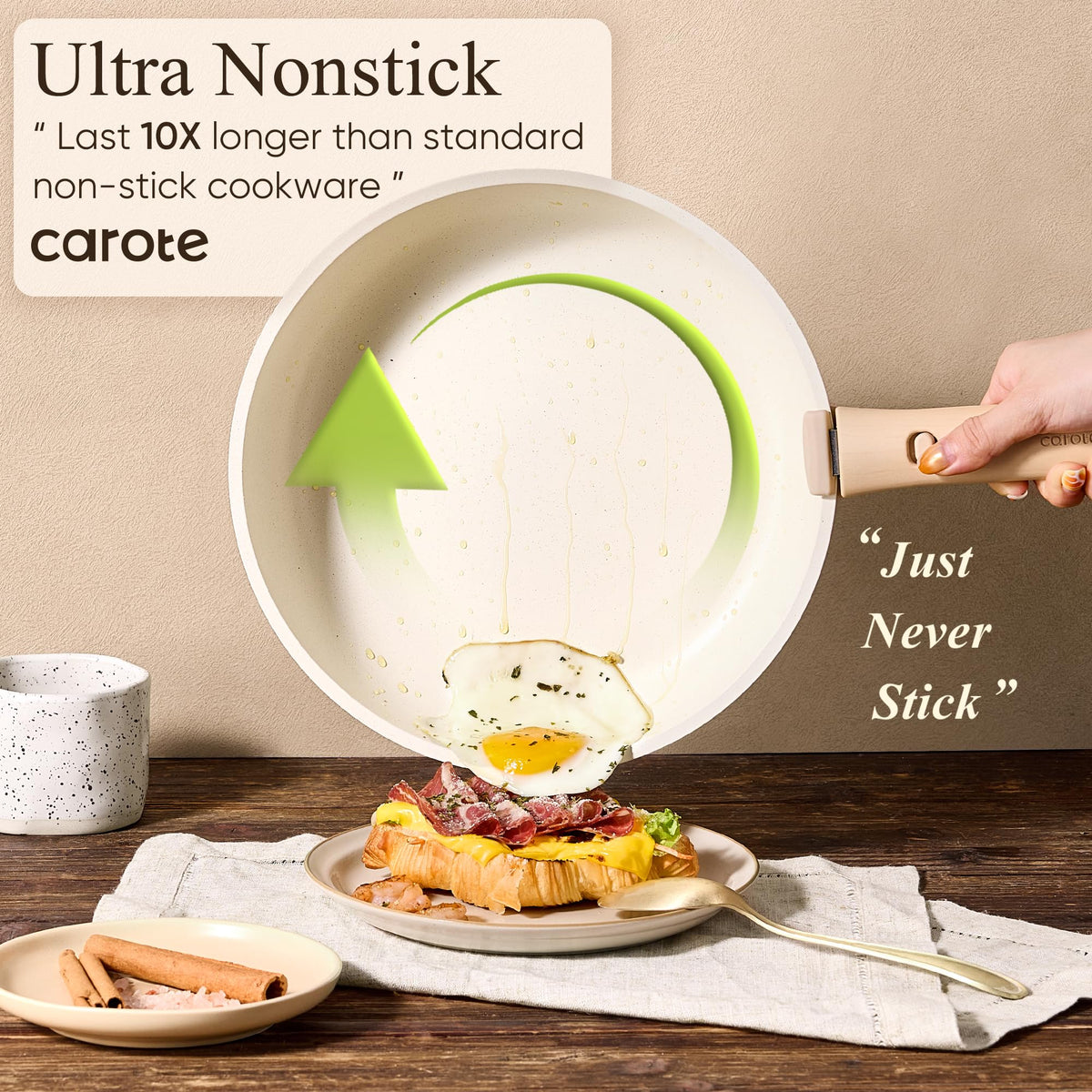 CAROTE 26pcs Pots and Pans Set Non Stick, Cookware Set Detachable Handle