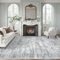Soalmost Washable Area Rug 8x10 Large Soft Grey Rugs for Living Room