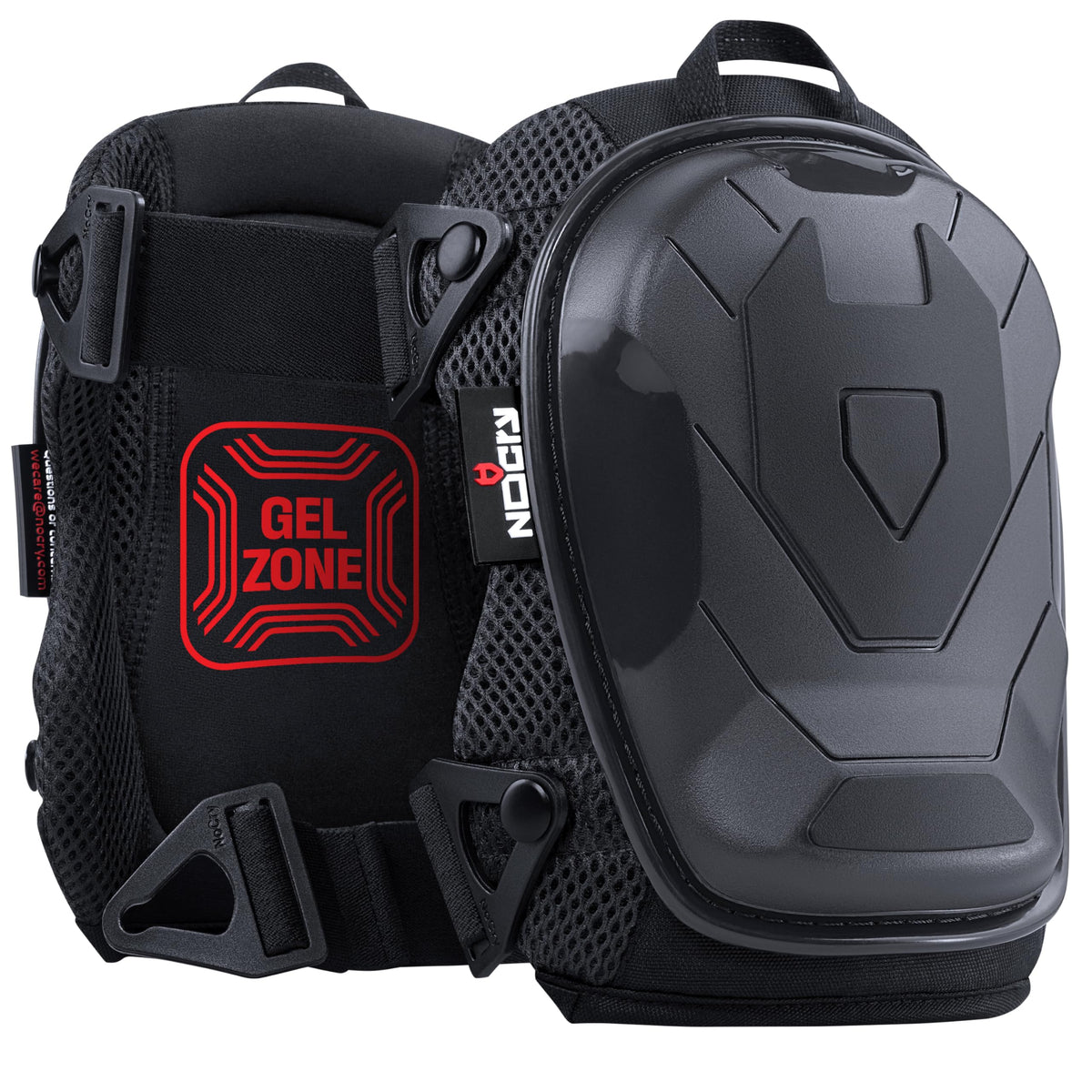 NoCry Professional Construction Knee Pads for Men and Women with Non-Slip Heavy Duty Cap and Ankle Support — Thick Foam and Gel Cushioning — Reinforced, Adjustable Straps and Military Grade Rivets