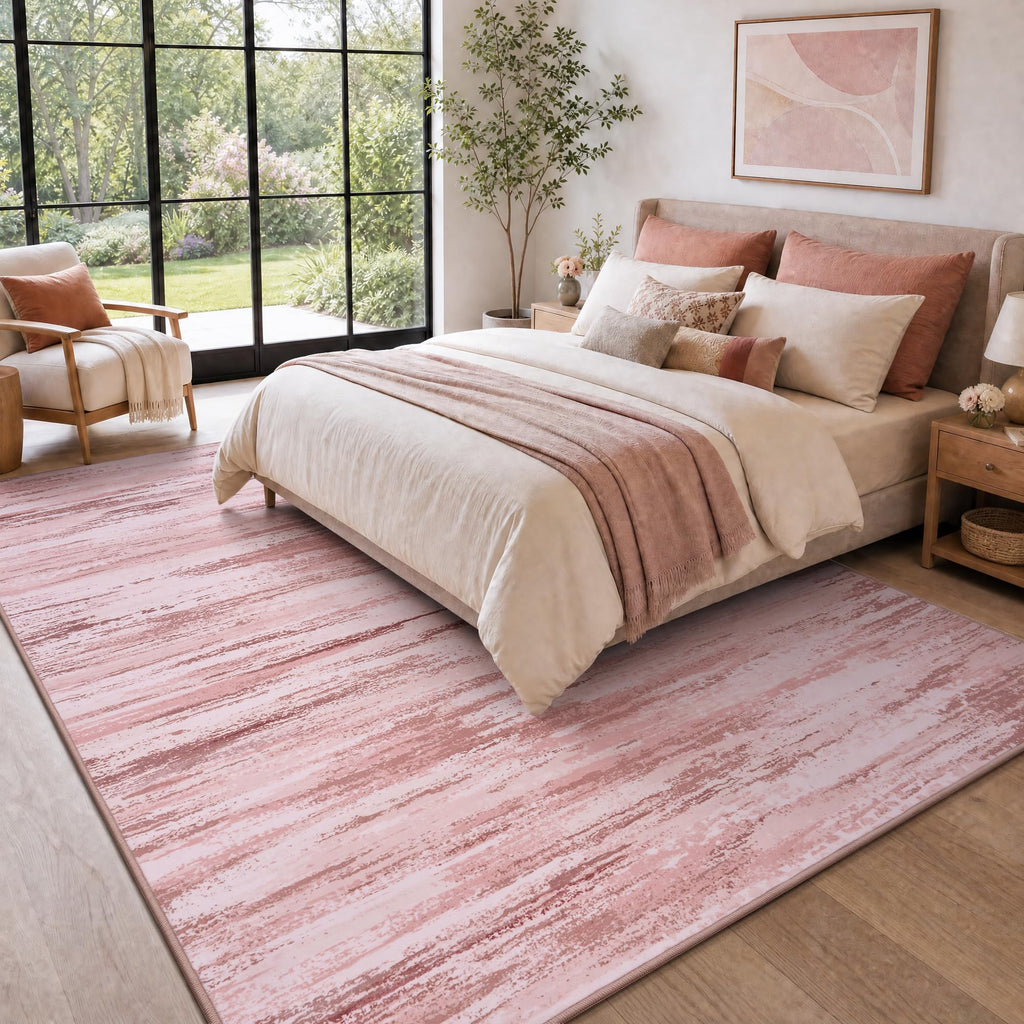 tchdio Pink Rug-5x7 Area Rugs for Living Room, Ultra Soft Washable Rugs for Bedroom Non Slip Nursery Rug, Kids Rug Playroom Carpet for Bedroom, Pink