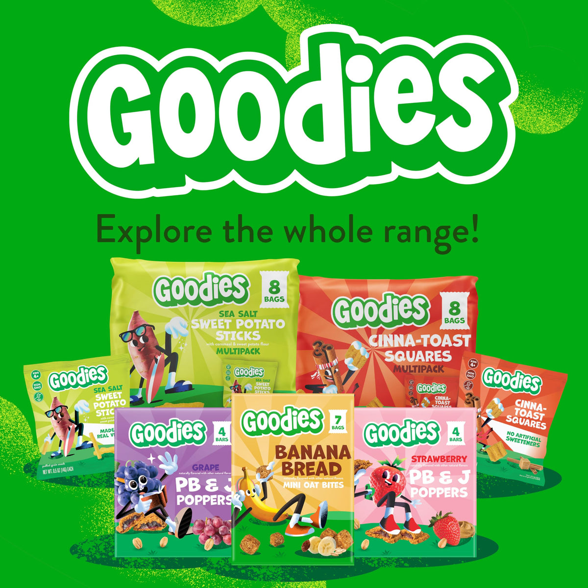 Goodies Strawberry PB&J Poppers, Soft Baked Kids Snack Bars, 24 Bars