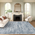 Soalmost Washable Area Rug 8x10 Large Soft Blue Rugs for Living Room