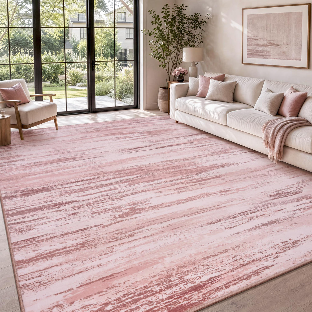 tchdio Pink Rug-5x7 Area Rugs for Living Room, Ultra Soft Washable Rugs for Bedroom Non Slip Nursery Rug, Kids Rug Playroom Carpet for Bedroom, Pink