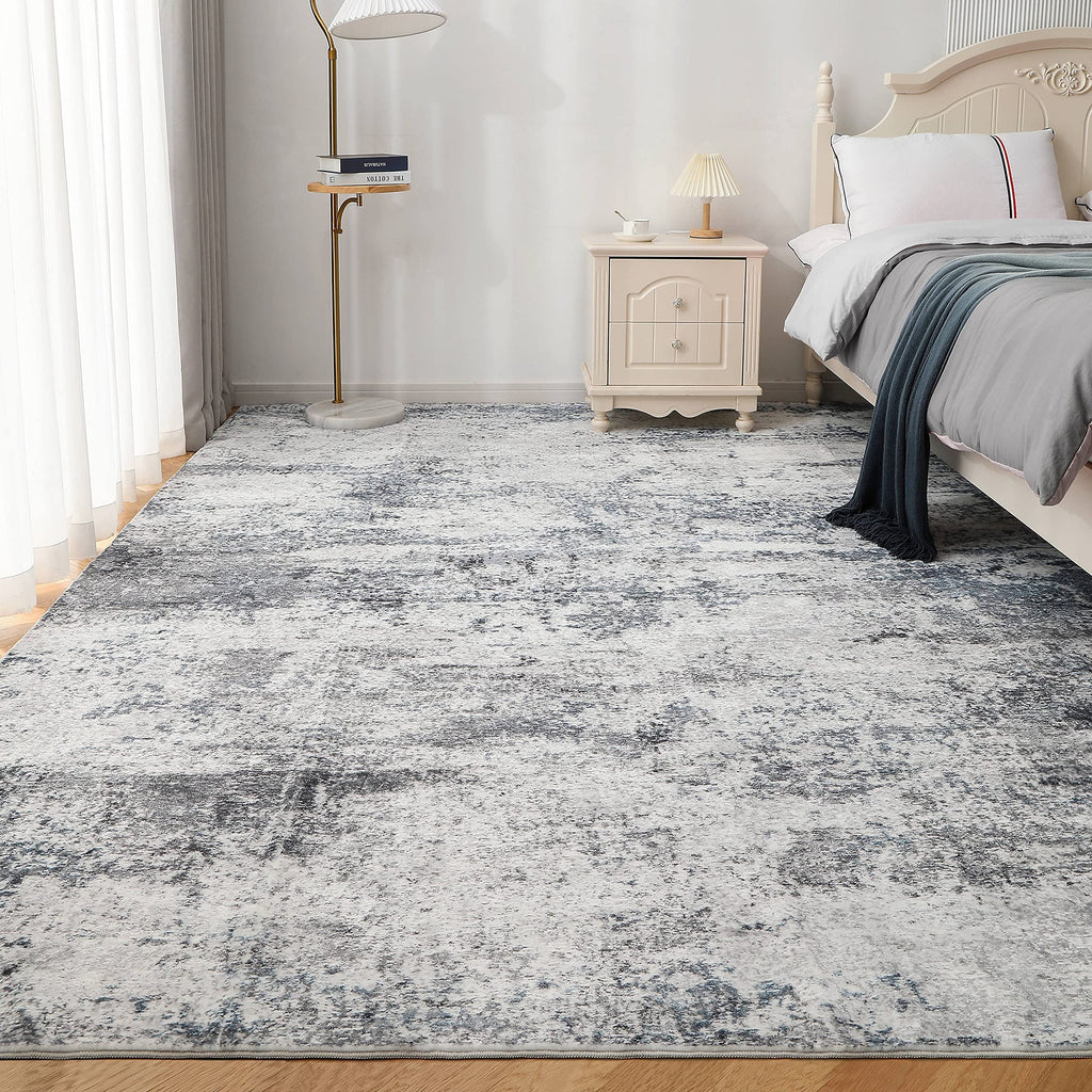 8x10 Area Rugs for Living Room Washable Bedroom Dining Room Blue Grey